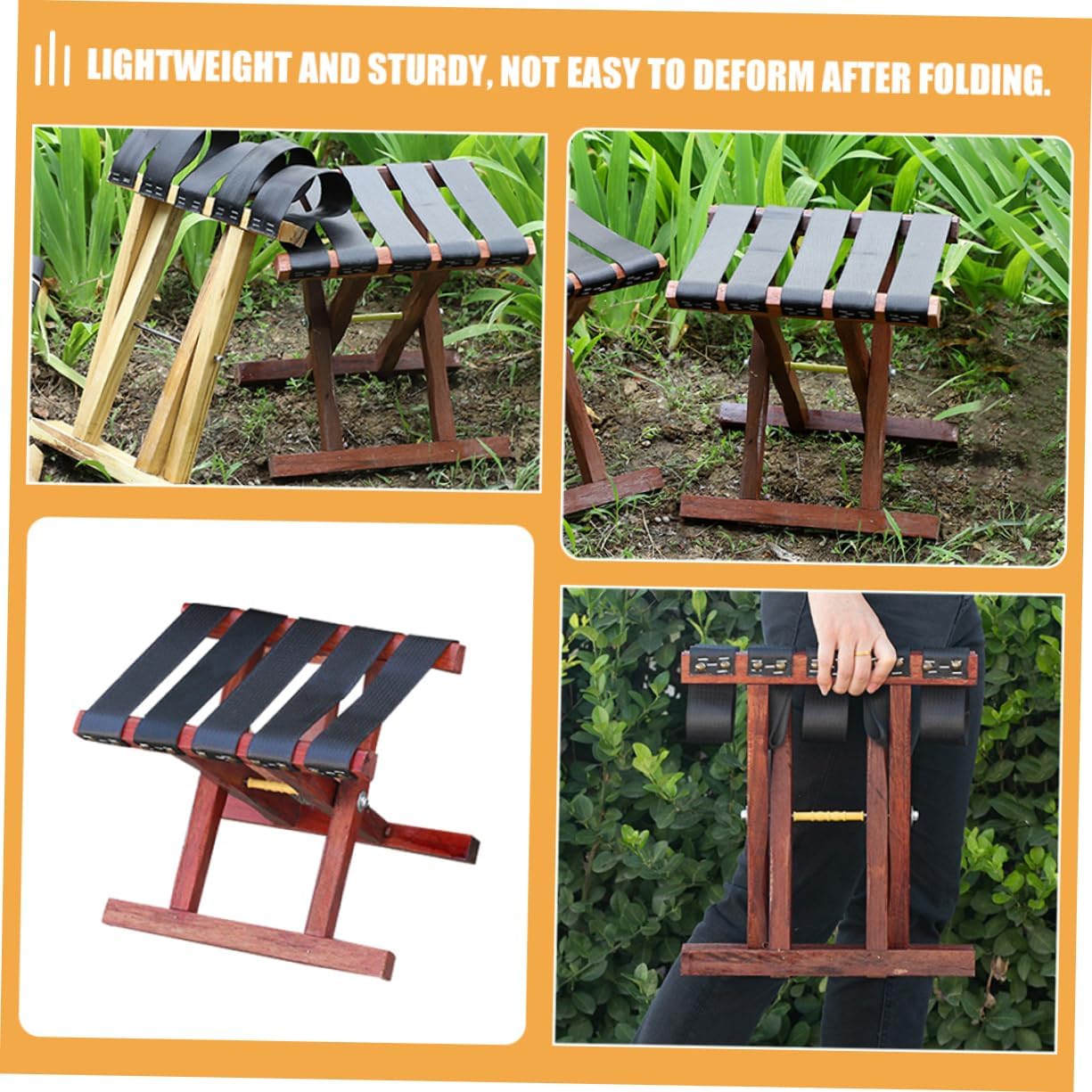 Portable Folding Bench Camping Stool Outdoor Seat Garden Footstool Multi-use