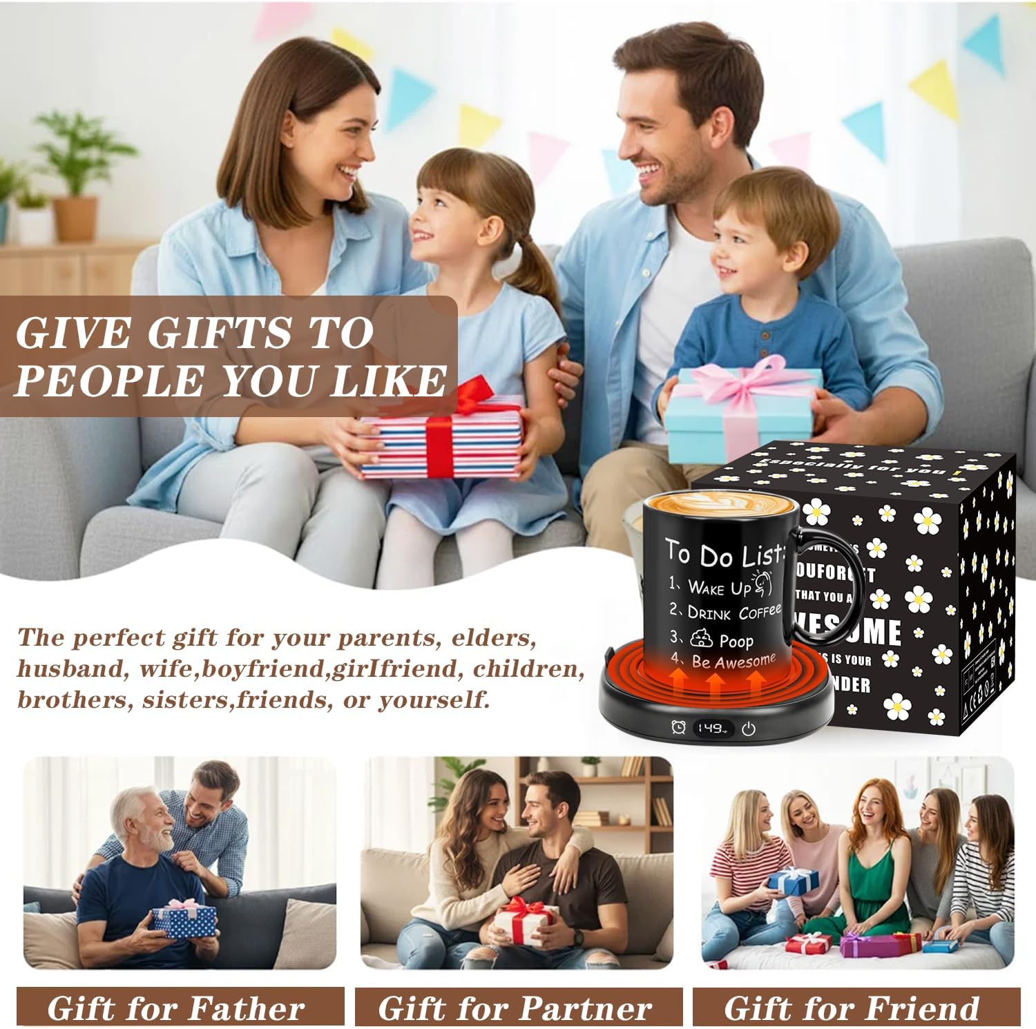 Funny Coffee Mug Warmer,Electric Coffee Warmer with 3-Temp Settings, Beverage Warmer for Cocoa Milk Tea Candle, 8 Hours Auto Shut Off,Coffee Gifts for Coffee Lovers - Image 2