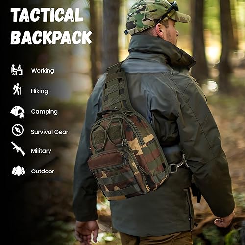 Miniatura 10 de flipfit Mochila cruzada para hombres y mujeres, mochila de pecho, mochila de viaje para senderismo, Blanco hielo