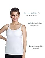 Vista 5 de Essential - Camiseta sin mangas de lactancia todo en uno con brasier de bombeo manos libres integrado, Carbón vegetal, XS