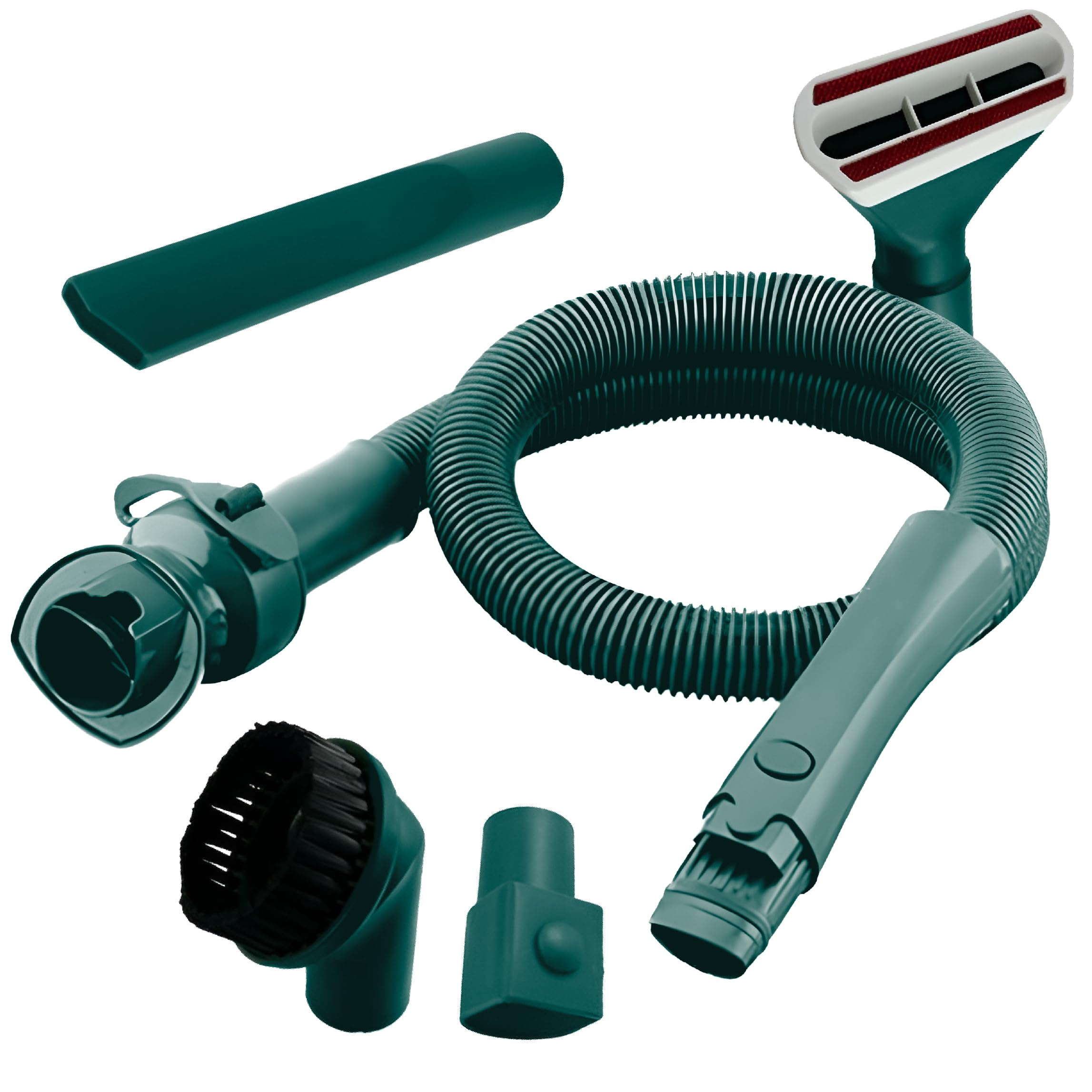 Kit Tubi Folletto VK135-136 | COMPATIBILI | Tubo Flessibile Per MODELLO 135 e 136 - COMPRENDE: Tubo Flessibile, Formichiere, Spazzolino, Adattatore, Girasole – Pulizia Profonda Auto e Casa, Verde