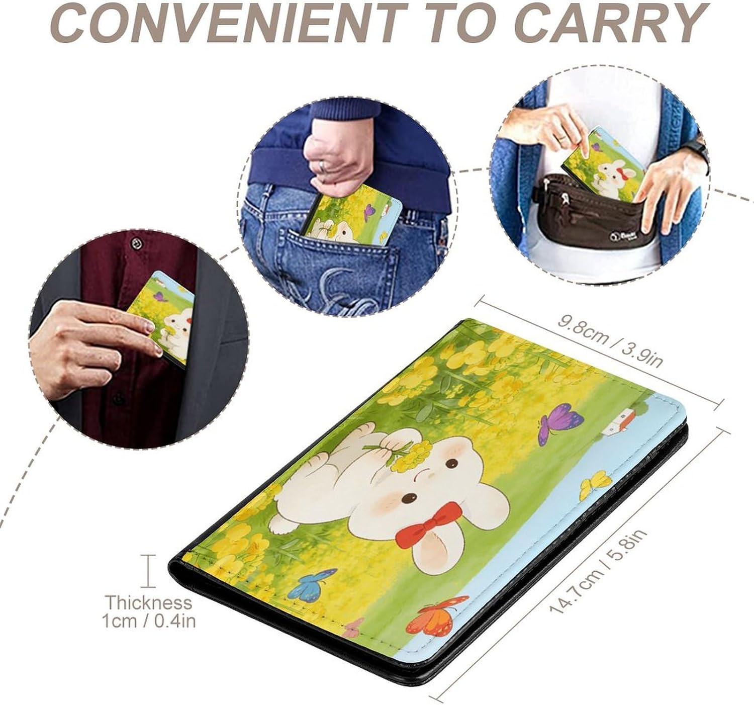 Personalized Spring Flower Passport Holder Waterproof Passport Protector for Travel Essentials Classic Passport Wallet with Slots PU Leather Passport Cover Holder