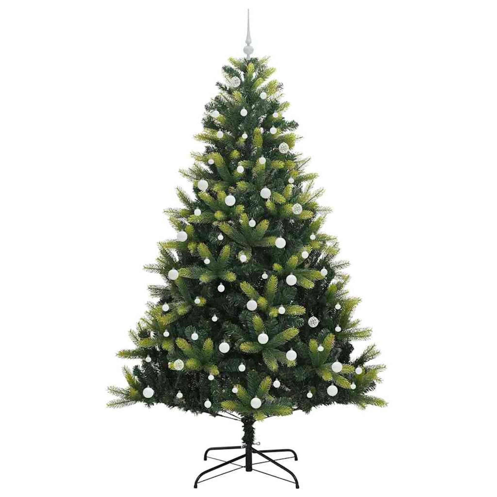 Gecheer Albero di Natale LED 240 cm, Artificiale con Rami in PVC e PE, Illuminazione Calda, Decorazione Elegante per Soggiorno e Giardino