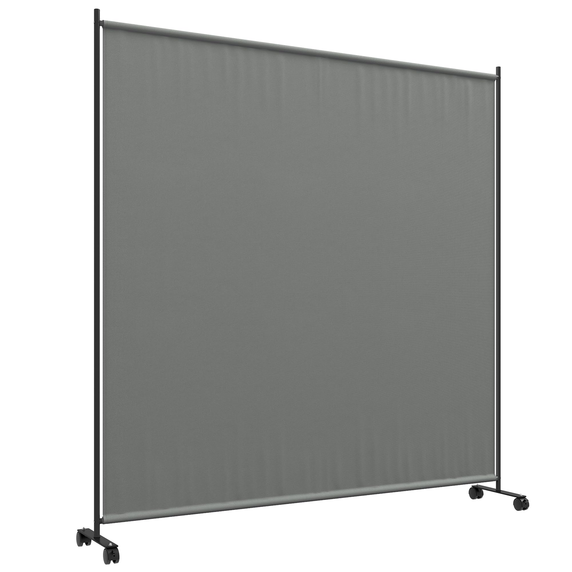 Outsunny Biombo de Exterior con Ruedas - Opaco - Independiente - para jardín, terraza, balcón, Jacuzzi - Dim. 183L x 30W x 181H cm - Gris