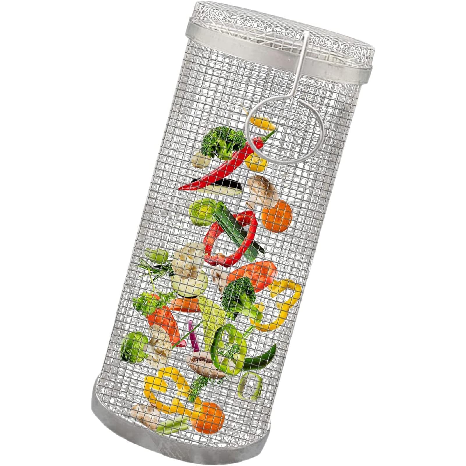 Cestelli per griglia Portatili in Acciaio Inox - Confezione da 3, 30 cm - Griglia a Rete Metallica per Barbecue, Ideale per Pesce, gamberi, Verdure e Accessori per Barbecue da Campeggio.