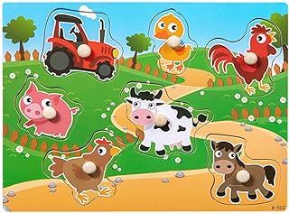 Comprar CWPFVQA Rompecabezas De Granja De 7 Piezas, Rompecabezas De Madera, Rompecabezas De Madera para 1 Año, Rompecabezas para Bebés, Rompecabezas De Madera para Niños Pequeños, Rompecabezas para 1 Año