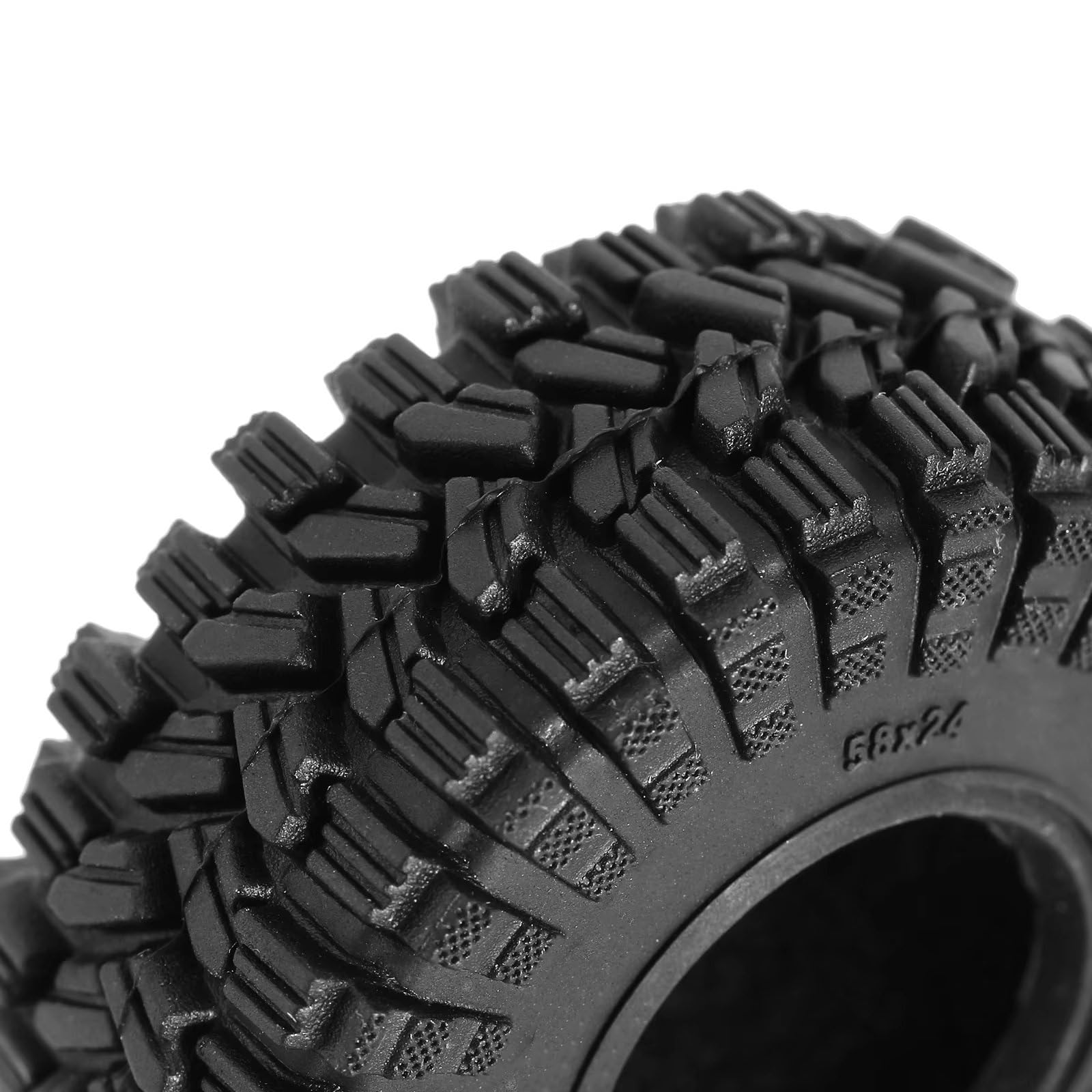 Pneus Caoutchouc Souple RC 24x58x22mm - BrewJa | Pour Voitures 1/18 1/24 SCX24, TRX4M