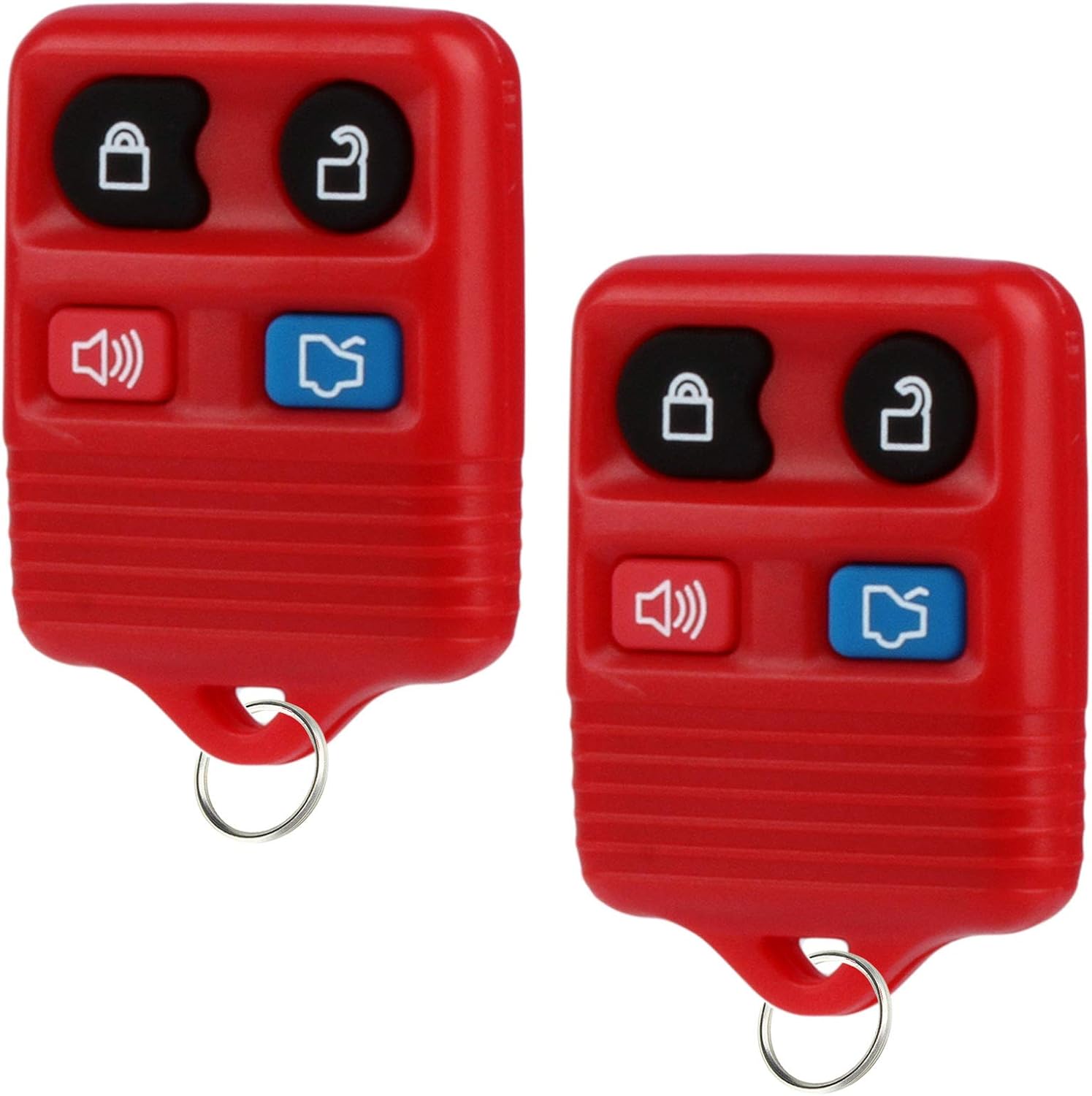 Key Fob fits 1998-2016 Ford Lincoln Mercury Mazda Keyless Entry Remote (Red), Set of 2