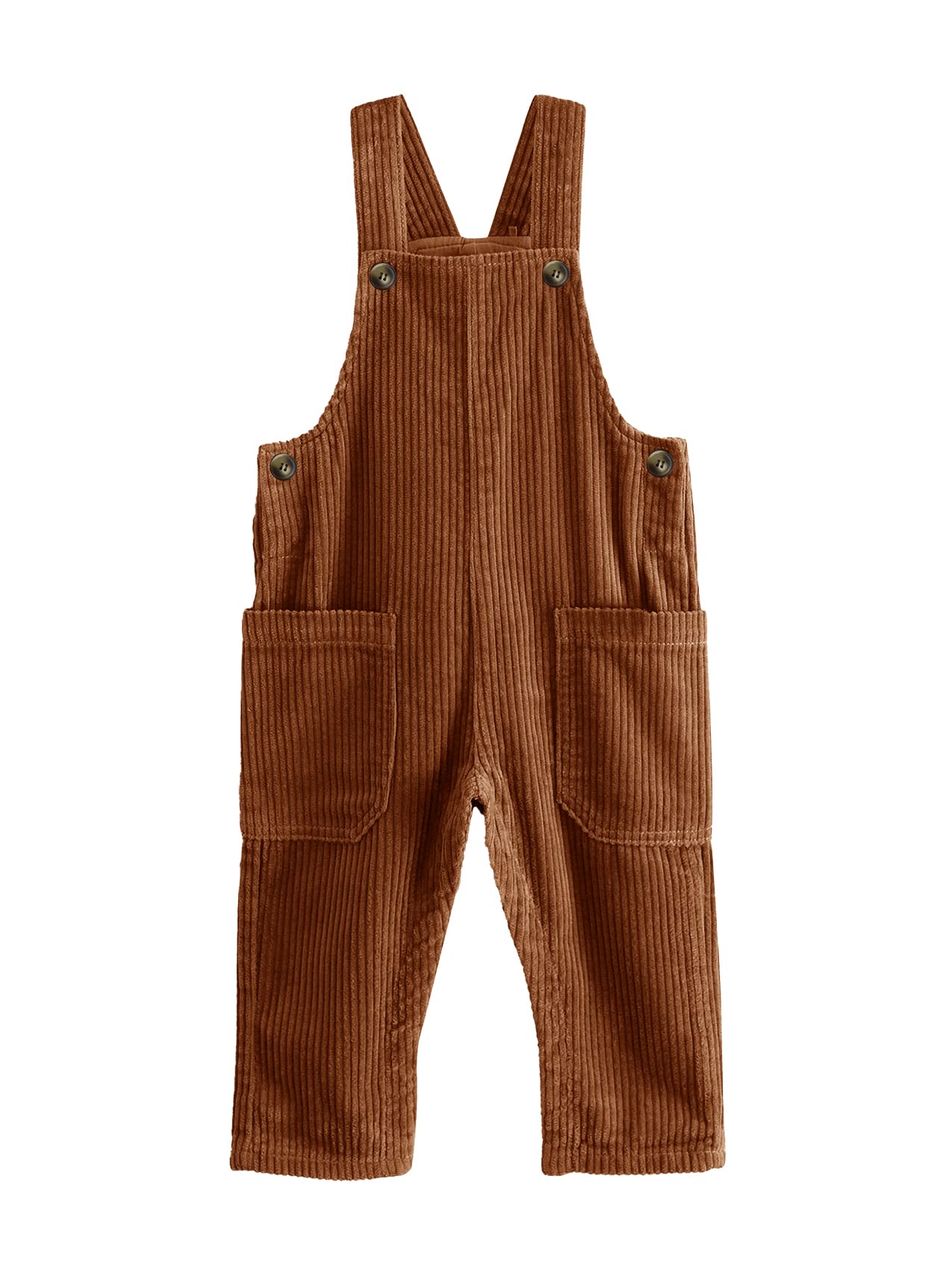 Ciaorbis Kids Girl Boy Relaxed Corduroy Overall Solid One-Piece Pants with 2 Pocket Cute Suspender Trousers 6-8T