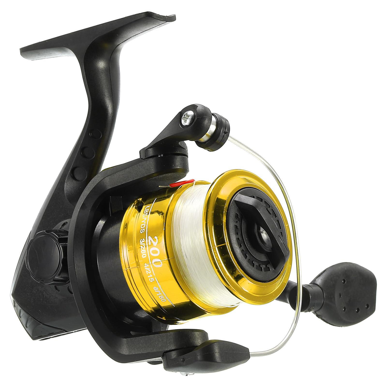 PATIKIL Fishing Reel, Ultralight Saltwater Reel with 60m Fishing Lines Left/Right Interchangeable Handle 5.2:1 Gear Ratio for Freshwater Saltwater Ice Fishing, Black, Gold Tone