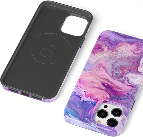 Miniatura 3 de Casely Funda para iPhone 13 Pro Max Compatible con MagSafe Funda de mármol morado Tie Dying Over You