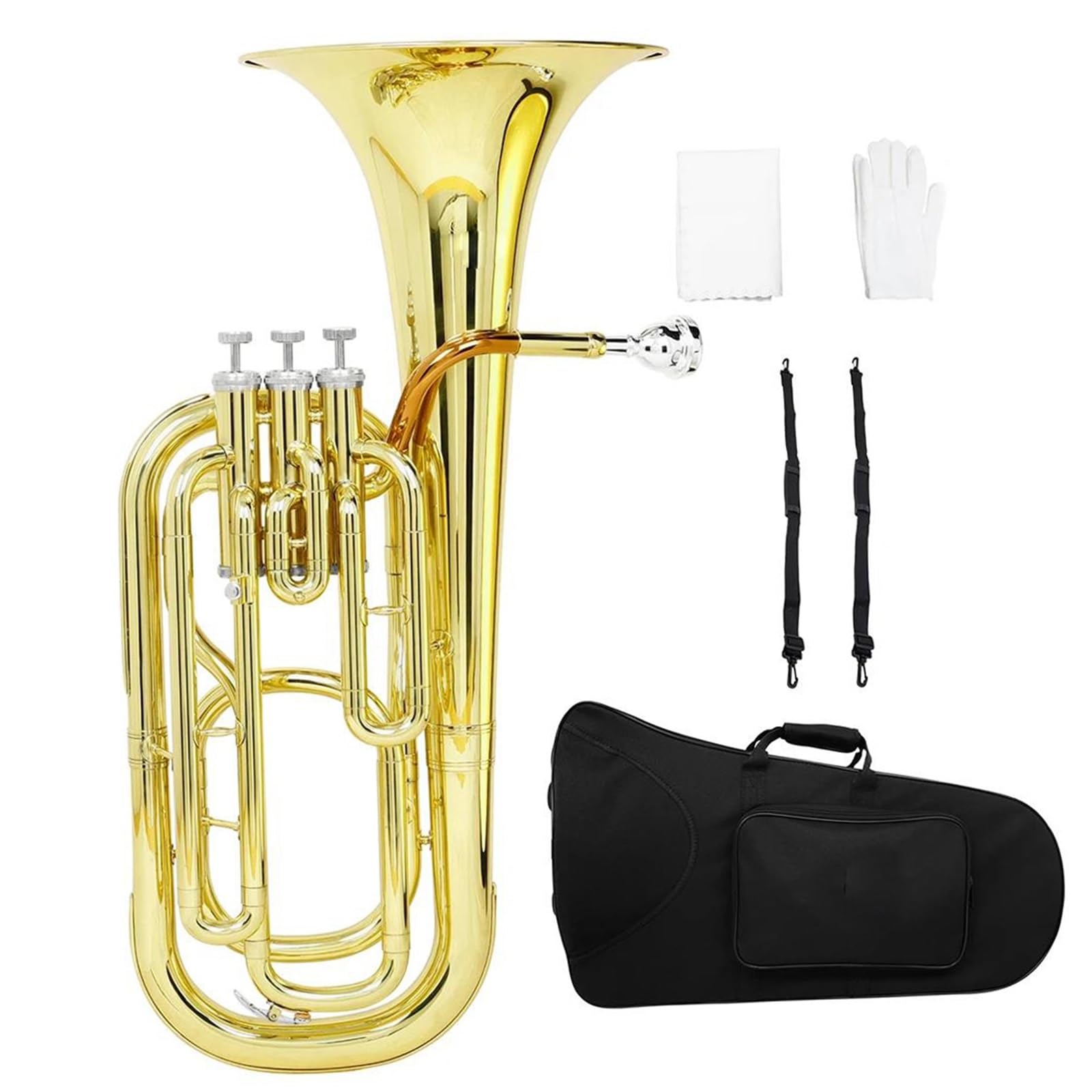 Eufonium Instrumenty Muzyczne Euphonium Bb 3 Kluczowe Pionowe Instrumenty Muzyczne Z Trąbką Tenorową I Barytonem Mosiądzu Rękawiczkami