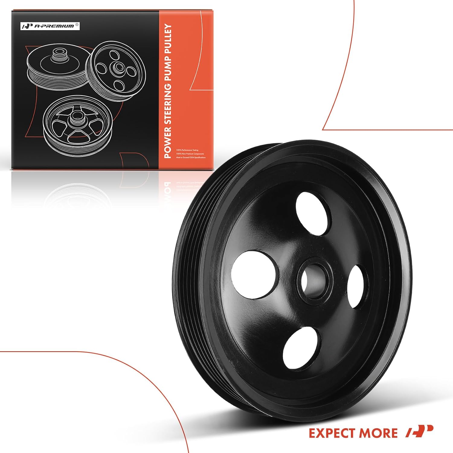 A-Premium Power Steering Pump Pulley Compatible with Chevrolet Trailblazer 2002-2006, Trailblazer EXT & GMC Envoy, Envoy XL XUV & Buick Rainier & Isuzu Ascender & Oldsmobile Bravada & Saab 9-7x