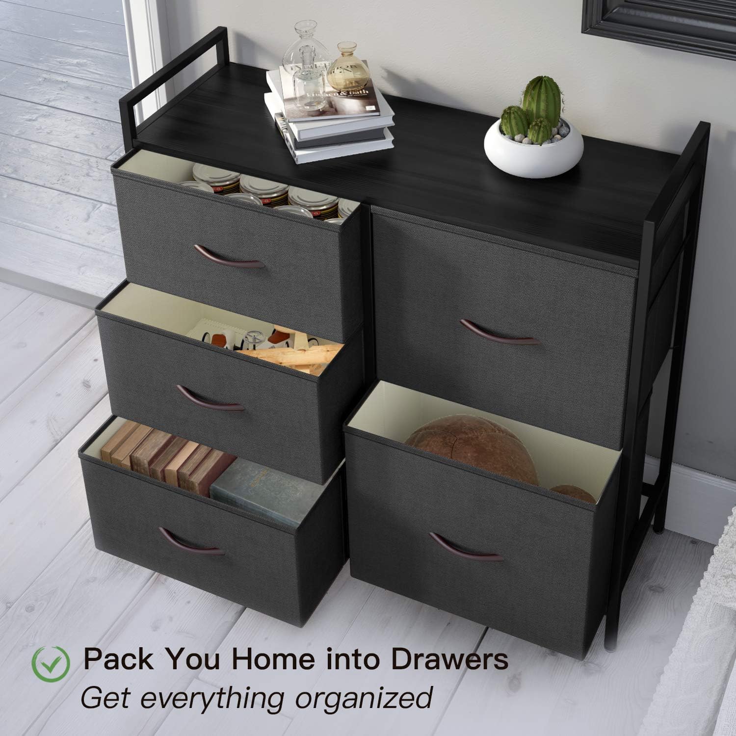 80% оƒƒ Dіѕсоunt Casaottima Dresser with 5 Drawers, Fabric Storage Tower, Organizer Unit for Bedroom, Chest for Hallway, Closet. Steel Frame and Wood Top, Grey Hоlіdау Dеаlѕ 🛒 Casaottima Dresser with 5 Drawers, Fabric Storage Tower, Organizer Unit for Bedroom, Chest for Hallway, Closet. Steel Frame and Wood Top, Grey