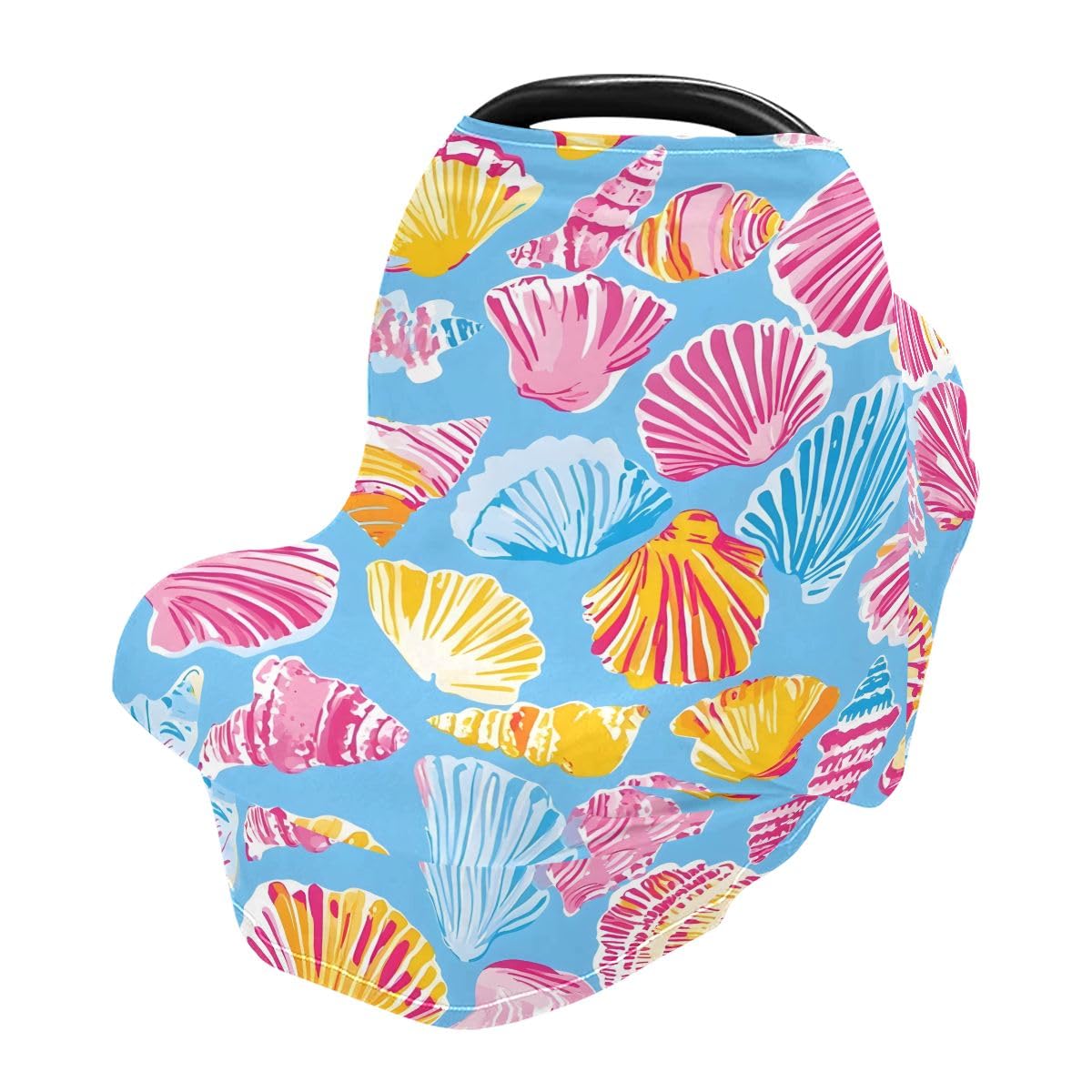 Baby Car Seat Canopy Covers Nursing Cover Stretchy Boys Girls Colorful Shelll Carrier Cover Breastfeeding Cover Breathable
