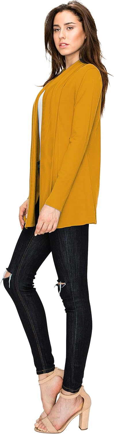 Womens Open Draped Knit Shawl Cardigan - Made in USA