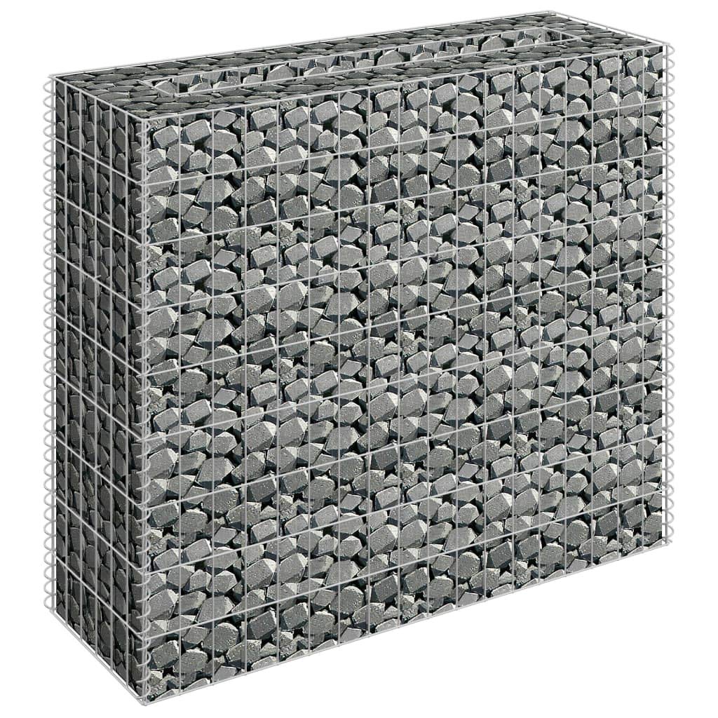 ARKEM Arriate de gaviones de Acero galvanizado 90x30x90 cm Macetas Exterior Grandes Macetero Alto