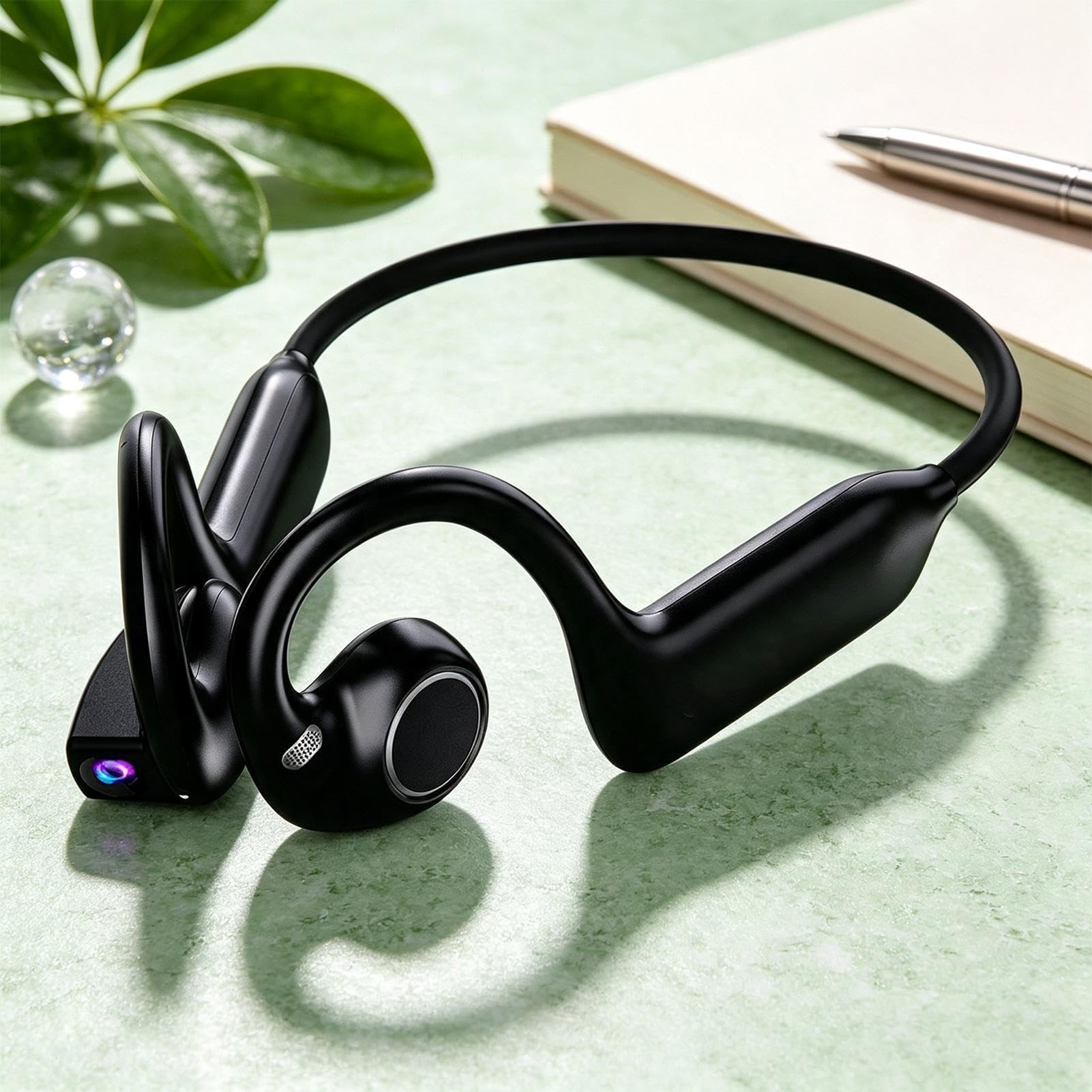Casque à Conduction Osseuse Casque Ouvert Intelligent Sans Fil avec Caméra