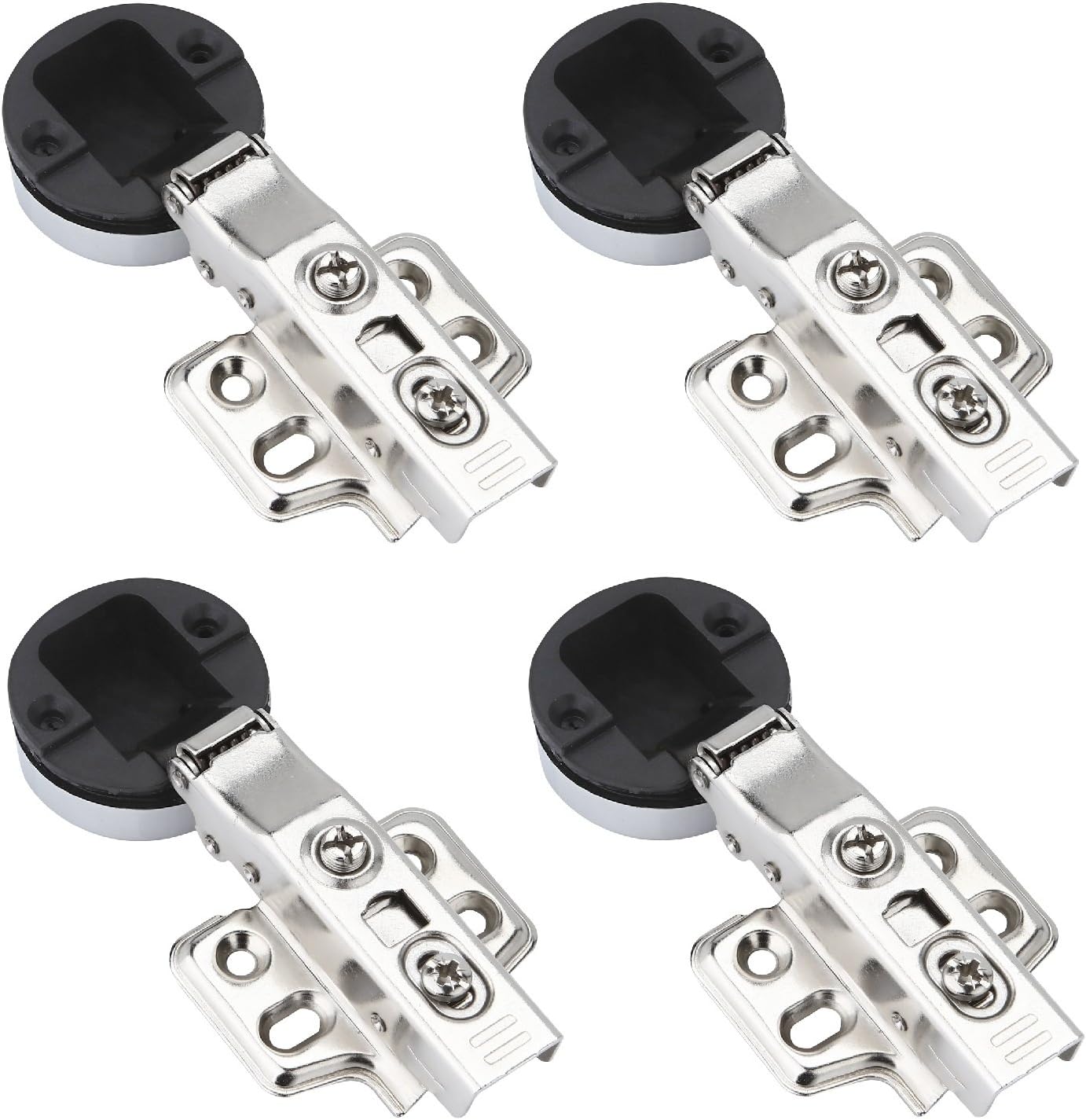 Creatyi Durable Strong Full Cover Style Glass Hinges for Glass Display Cabinet Wine Cabinet Door(4 PCS)