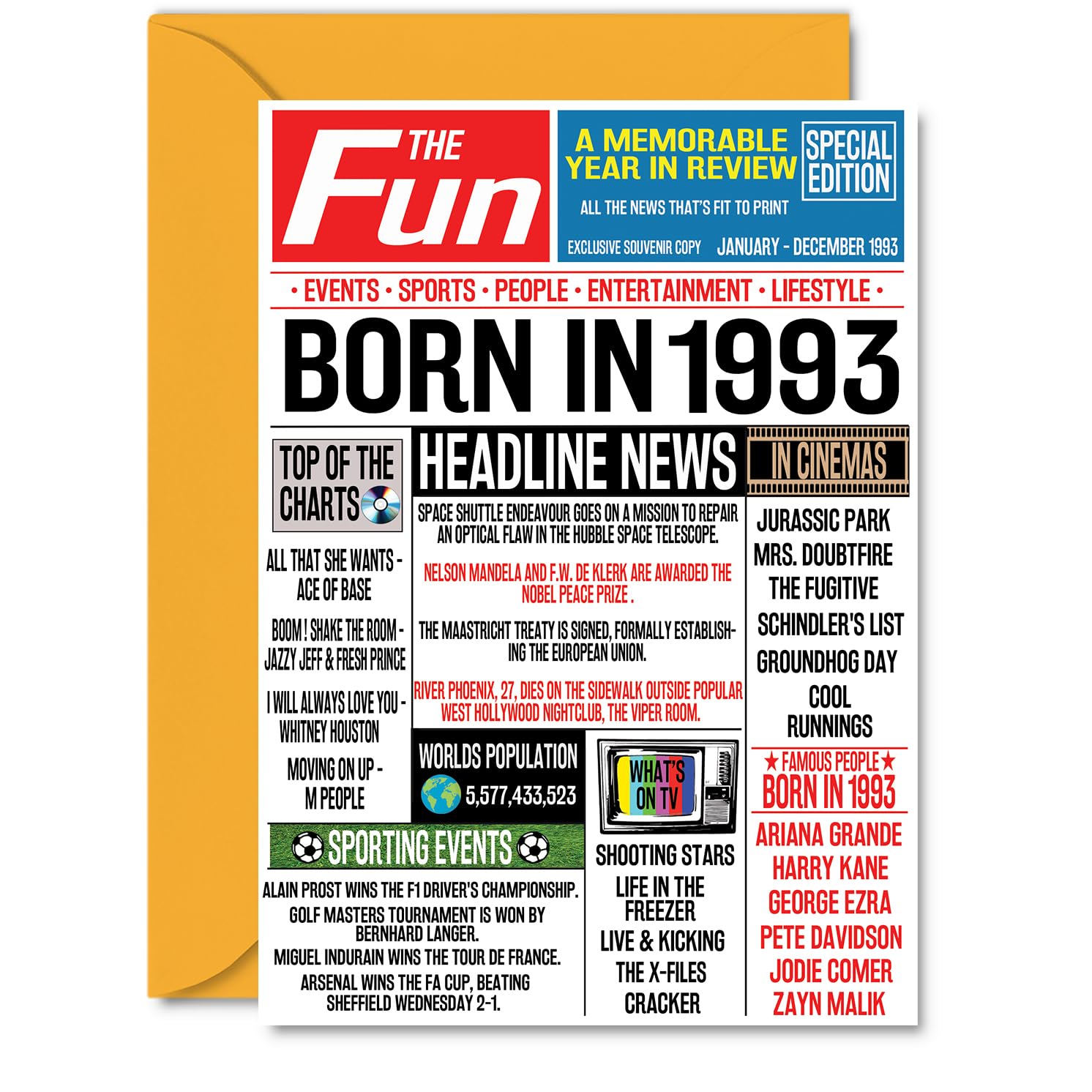 19th Birthday Cards for Men Women - Born In 2007 Newspaper - Happy 19 Birthday Card for Son Daughter Cousin Vintage Retro Back In 2007, 145mm Bday Greeting Cards — view 157