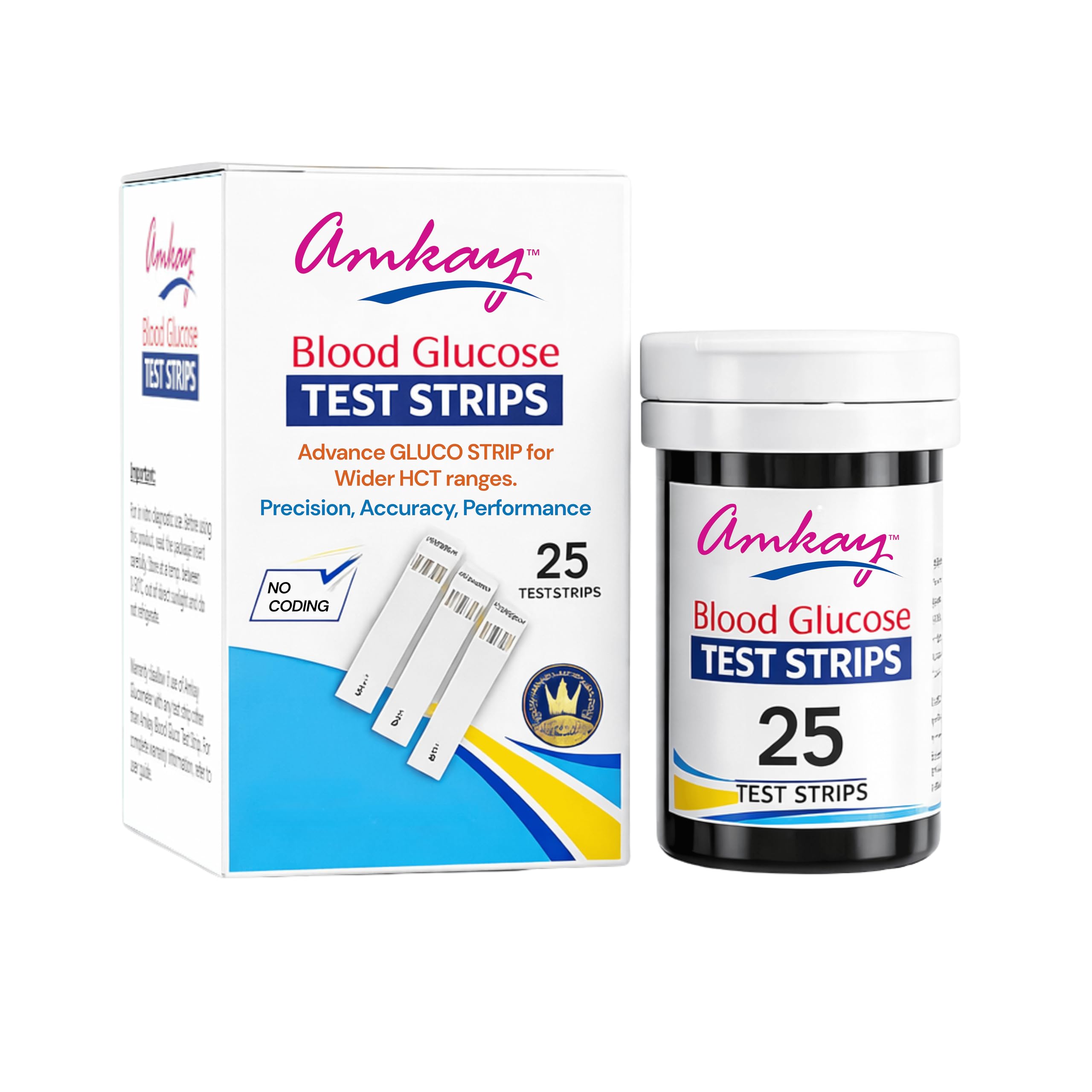 Amkay Gluco Blood Glucose Test Strips – Compatible with Amkay Glucometer Accurate & Easy to Use (25 Count)-picture-17
