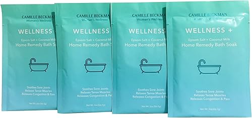Camille Beckman Remedio casero baño corporal remojo, Wellness Plus, 2 onzas (paquete de 4)