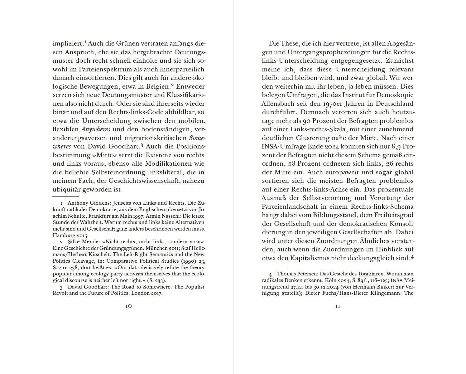 Rechts und links: Zur Karriere einer folgenreichen Unterscheidung in Geschichte und Gegenwart (zu Klampen Essays)