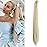 SEIKEA 28 Inch Clip in Ponytail Extension Wrap Around Long Straight Pony Tail Hair Synthetic Hairpiece for Women Color Cool Platinum Blonde
