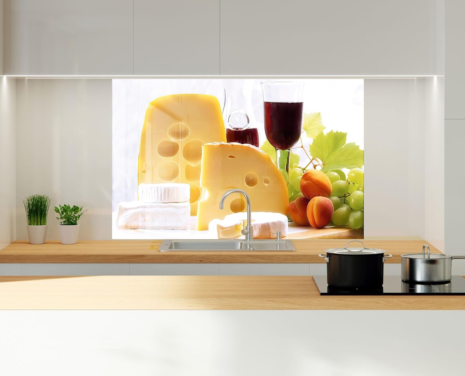 Myphotostation.com 20Wx54H'' Tempered Glass Stove Backsplash Kitchen Tile Decor Stove Back Cover Glass Splashback Tile for Stove Top Cover Toughened Glass Cooker Protector 92