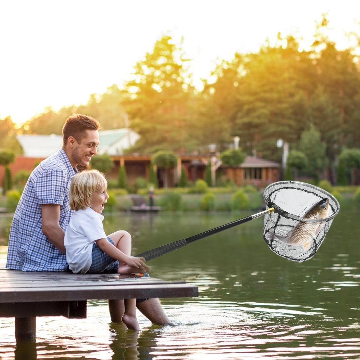 1 red telescópica para pesca, red de mariposas, accesorios de pesca al aire libre, red para niños, red de insectos para mariposas, pájaros, peces