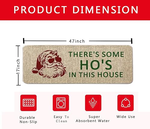 Miniatura 9 de GAGEC Tapete de Navidad para exteriores, divertido tapete de entrada, tapete de puerta de invierno, decoración de casa de campo, hogar, cocina, piso