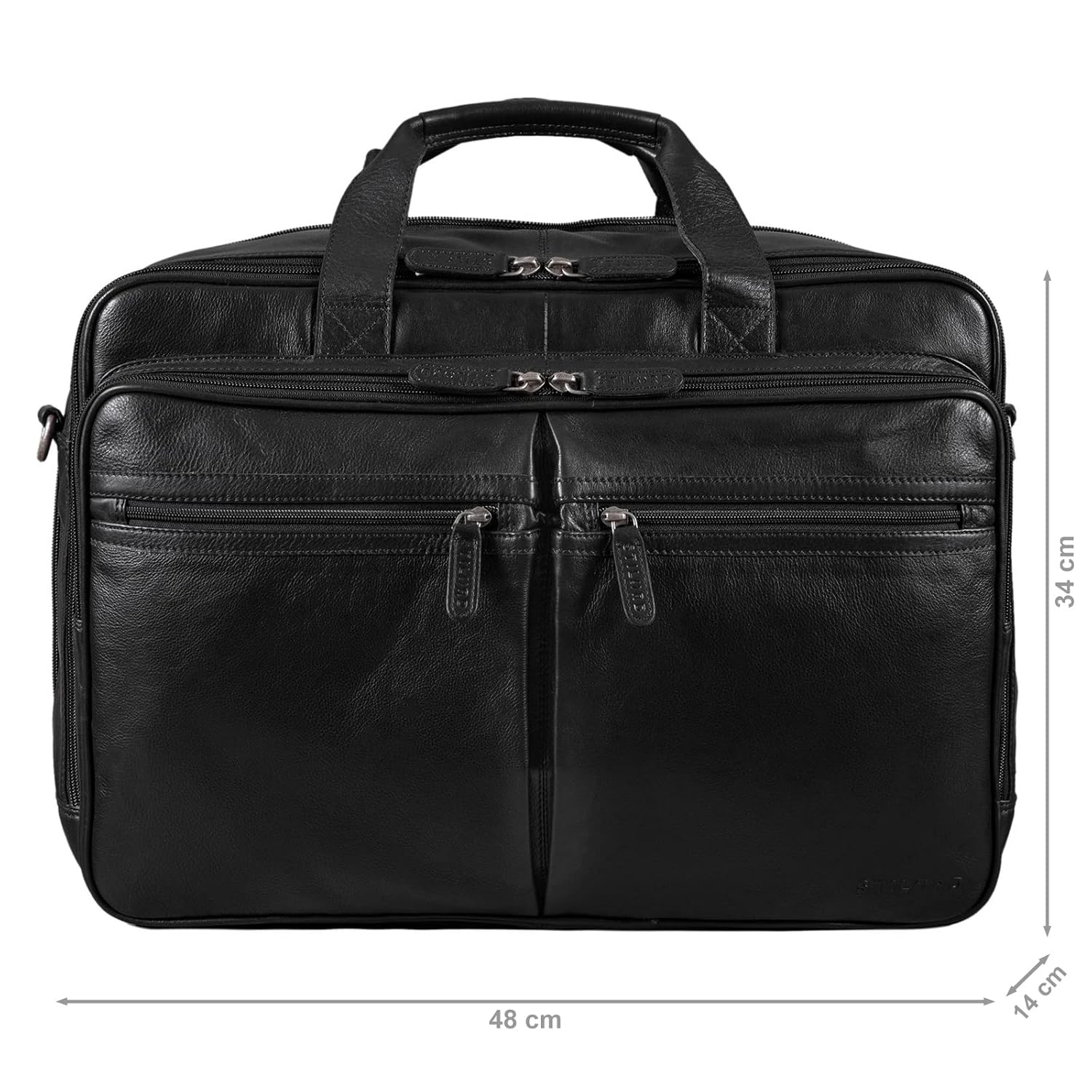 STILORD 'Gigantus' XXL Briefcase Leather Laptop Bag 17.3 inch to 19 inch Geuine Cowhide Leather - Image 3
