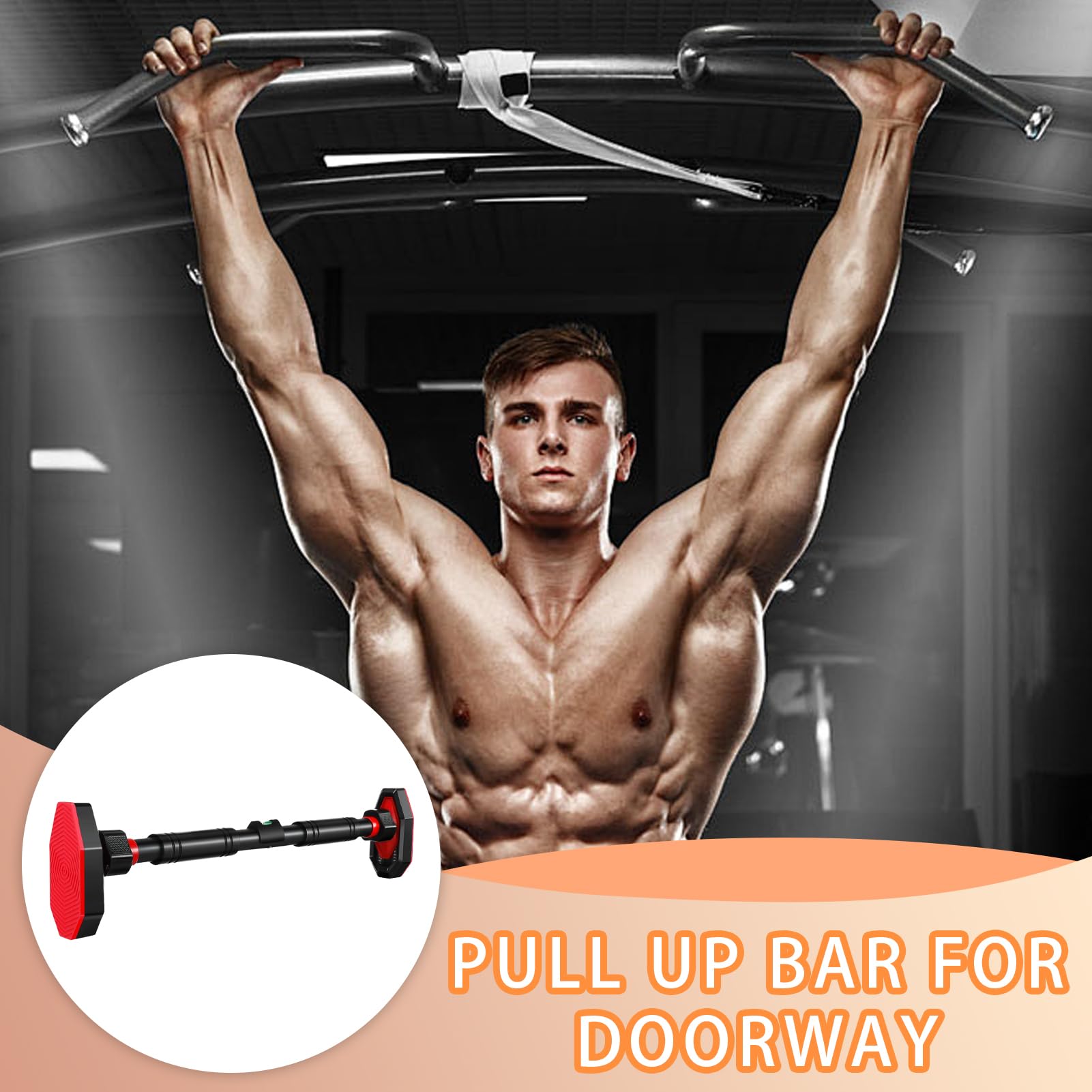 Barra da Porta per Trazioni e Esercizi Corpo Libero Antiscivolo Ergonomica | Attrezzo Fitness Palestra Per Palestra Domestica Uso Interno Allenamento Esercizio Fitness E Luogo Di Lavo