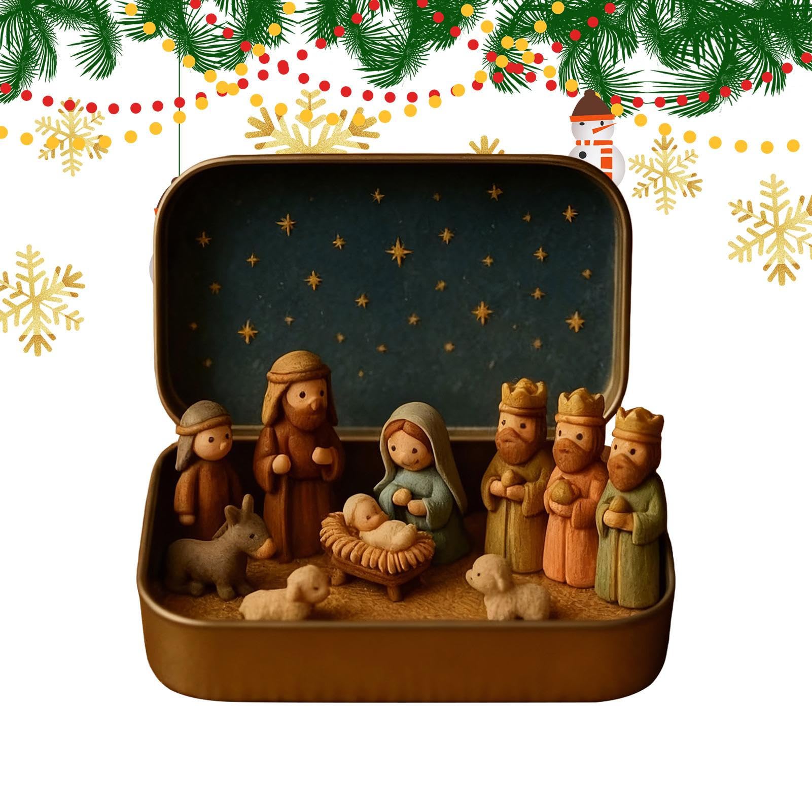 Figuras del Nacimiento en lata para decorar tu estantería o salón en Navidad