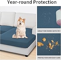 Vista 308 de Easy-Going Fundas Elásticas de 3 Piezas para Cojines de Sofá para Sofá Seccional Izquierdo/Derecho en Forma de L Chaise Lounge Funda de Asiento