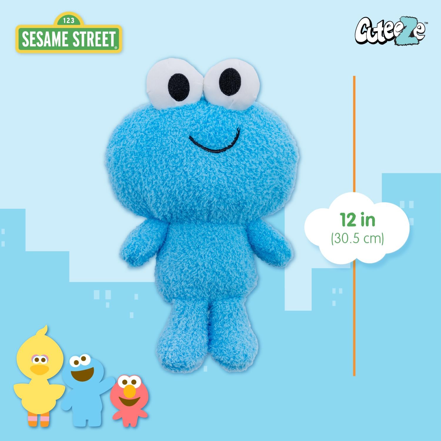 Kids Preferred Sesame Street Cookie Monster Baby's First Cuteeze Plush Stuffed Animal for Babies and Infants, 12 Inches