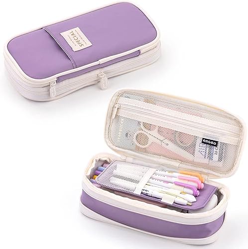 Miniatura 5 de WAFJAMF Estuche para lápices de gran capacidad con cremallera Bolsa de almacenamiento portátil para viajes de oficina - Azul oscuro