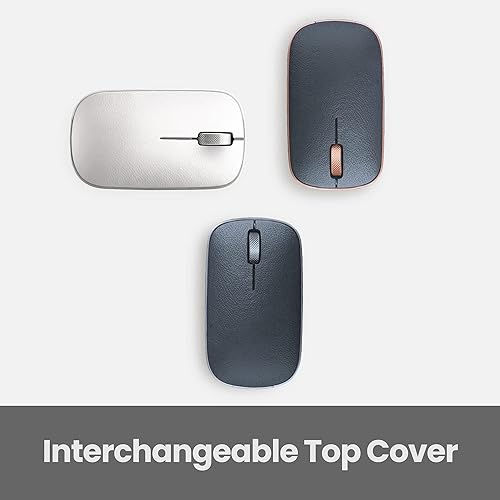 Miniatura 6 de Azio Ratón Bluetooth clásico retro (Maple) - Inalámbrico, cuero genuino rematado con rastreador de precisión Pixart