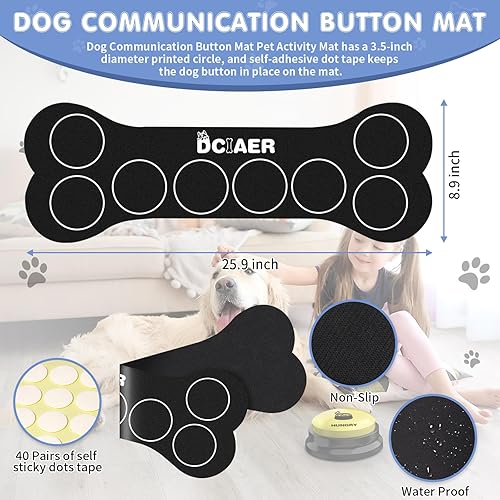 Miniatura 6 de Botones para comunicación para perros, juego de 8 botones de conversación para perros, botones de entrenamiento de voz grabables de 30 segundos, con