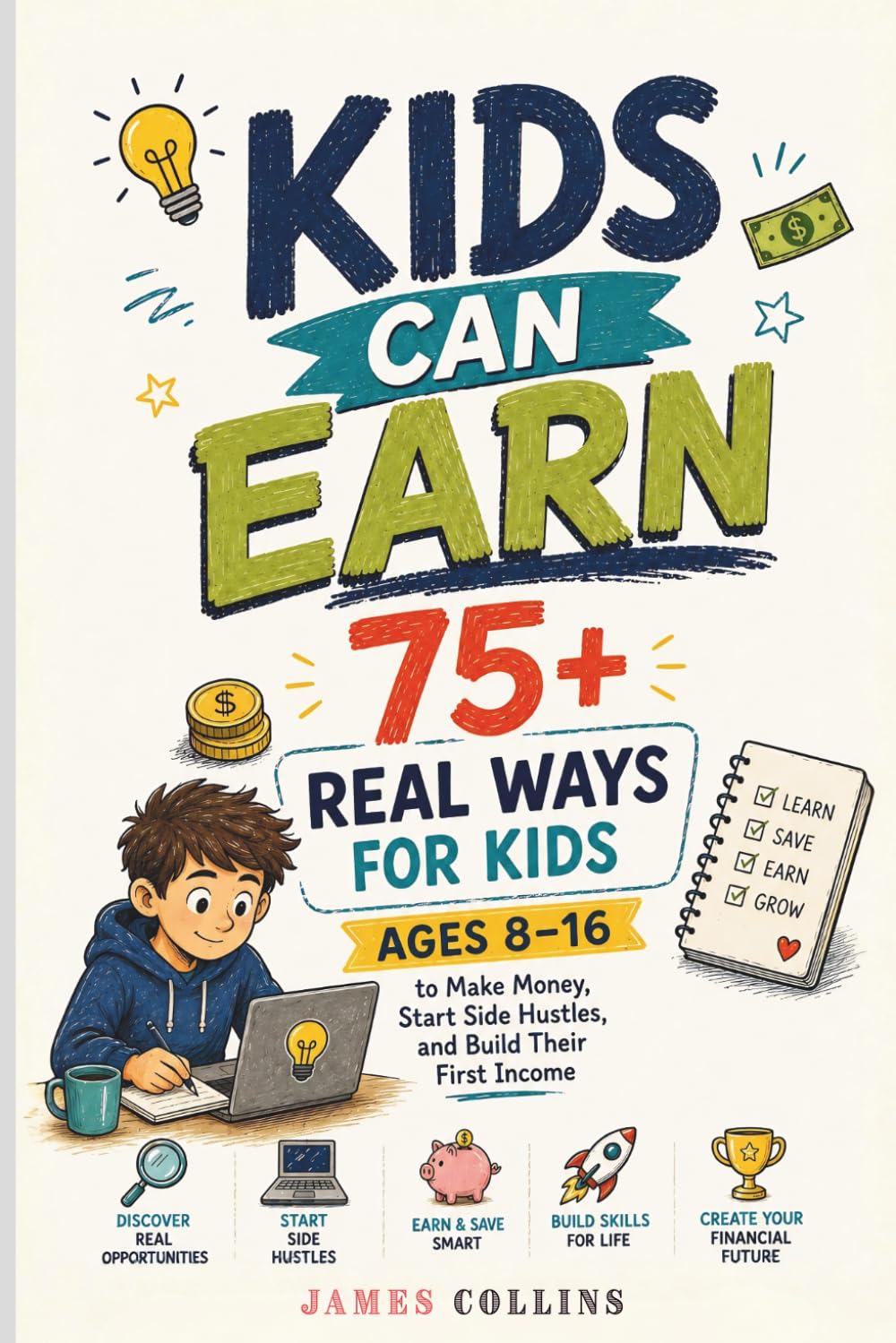 Kids Can Earn: 75+ Real Ways for Kids to Make Money, Start Side Hustles, and Build Their First Income: The Ultimate Kids' Money-Making Guide — No Parent's Wallet Required