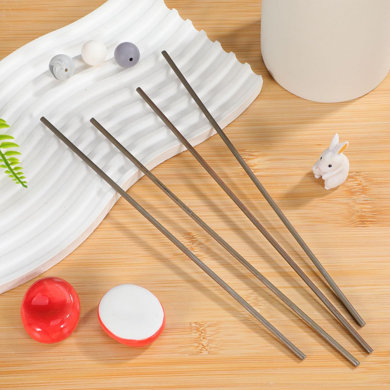 Totority Tungsten Wire 4Pcs 7.87 in High Temp Resistant Coil for Kiln Firing & Jewelry Making, Heat-Resistant Ceramic Tools for Potters & Crafters