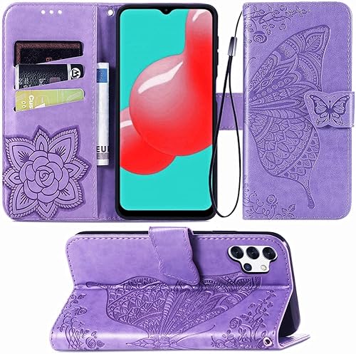 Miniatura 8 de MEUPZZK Funda tipo cartera para Samsung Galaxy A32 5G, funda tipo cartera para Samsung A32 5G, piel sintética de alta calidad, con diseño de