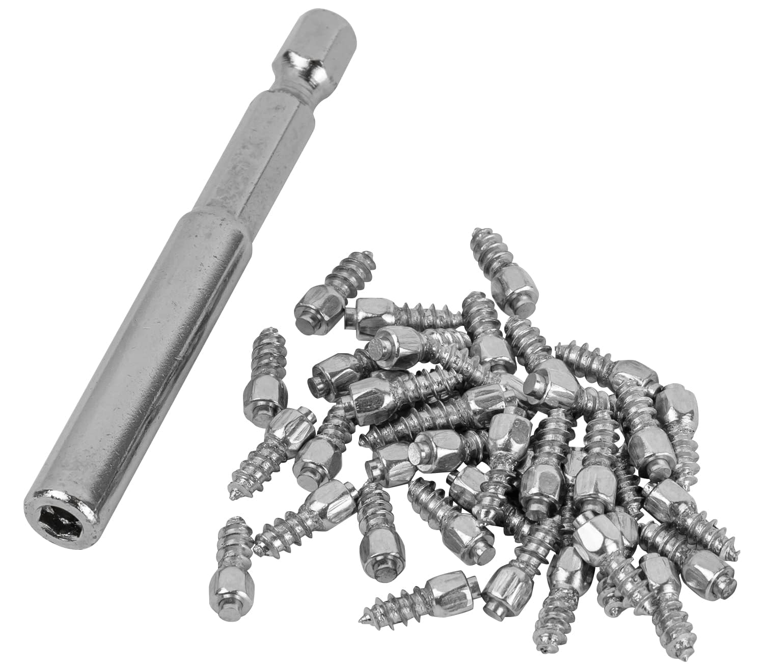 Tungsten Wader Studs for Fishing Waders & Hiking Boots, Socket Included, Pack of 40