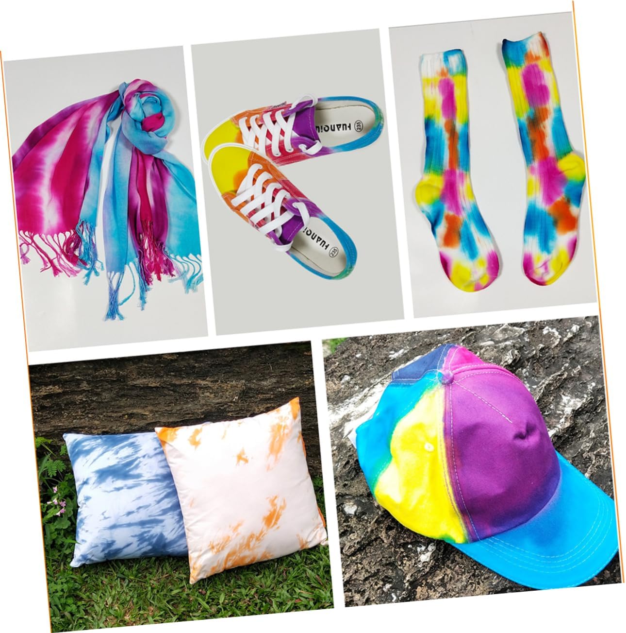 Tie Dye Paint Set for Boys and Girls DIY Pigments for Muslin Shoes Non-Toxic Cold Water Solid Pigments for Tie Dye Party