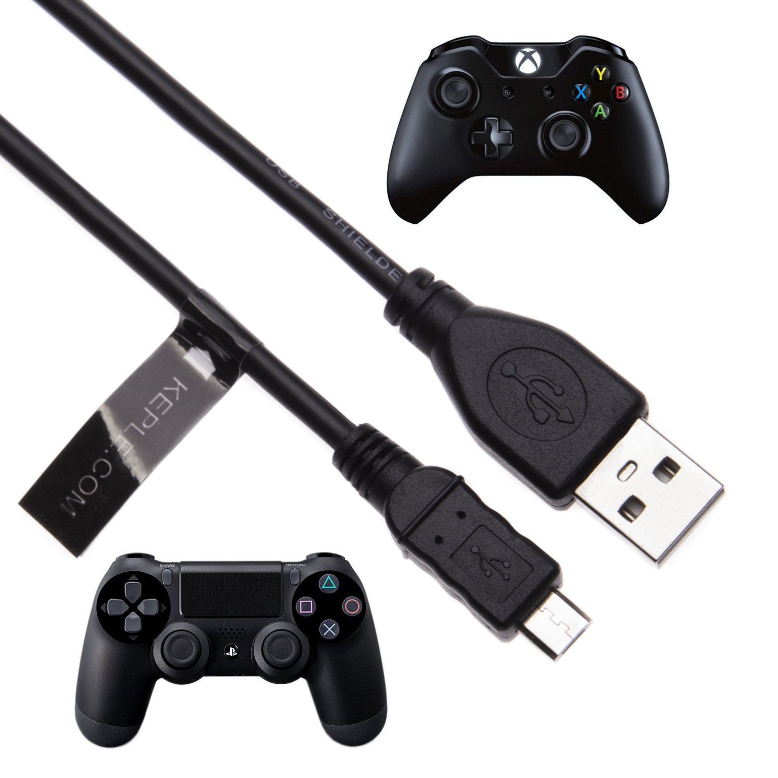 PS 4 Controller USB USB Ladekabel 1 Meter Für Sony PS4 DualShock & Xbox One Controller - Von VHBW Charging Cable Type