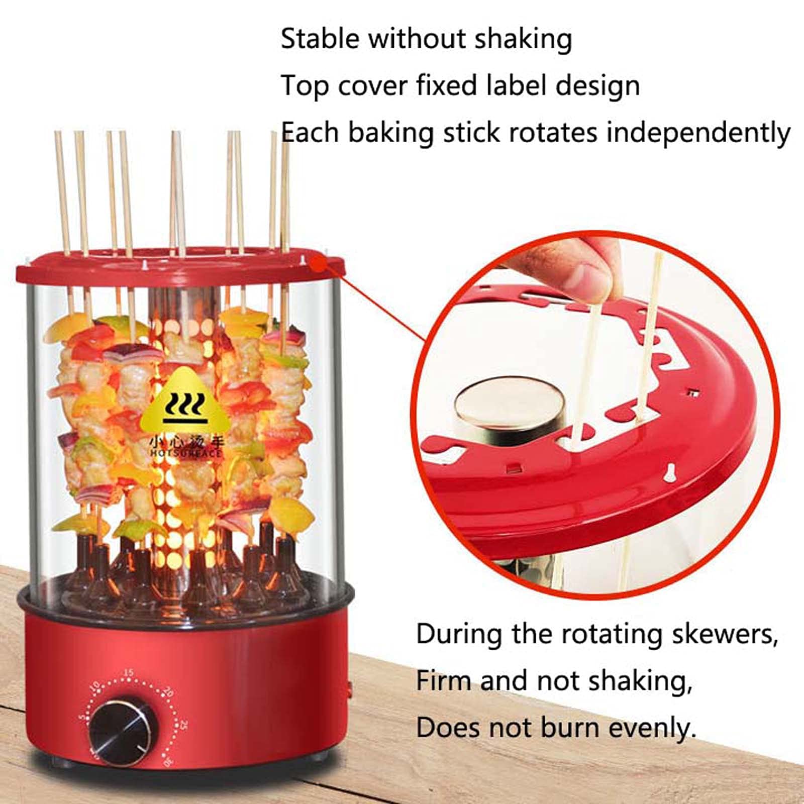 Horno asador Vertical, Parrilla eléctrica multifunción, Horno Giratorio sin Humo, Parrilla para Barbacoa, para Uso doméstico, Horno asador infrarrojo