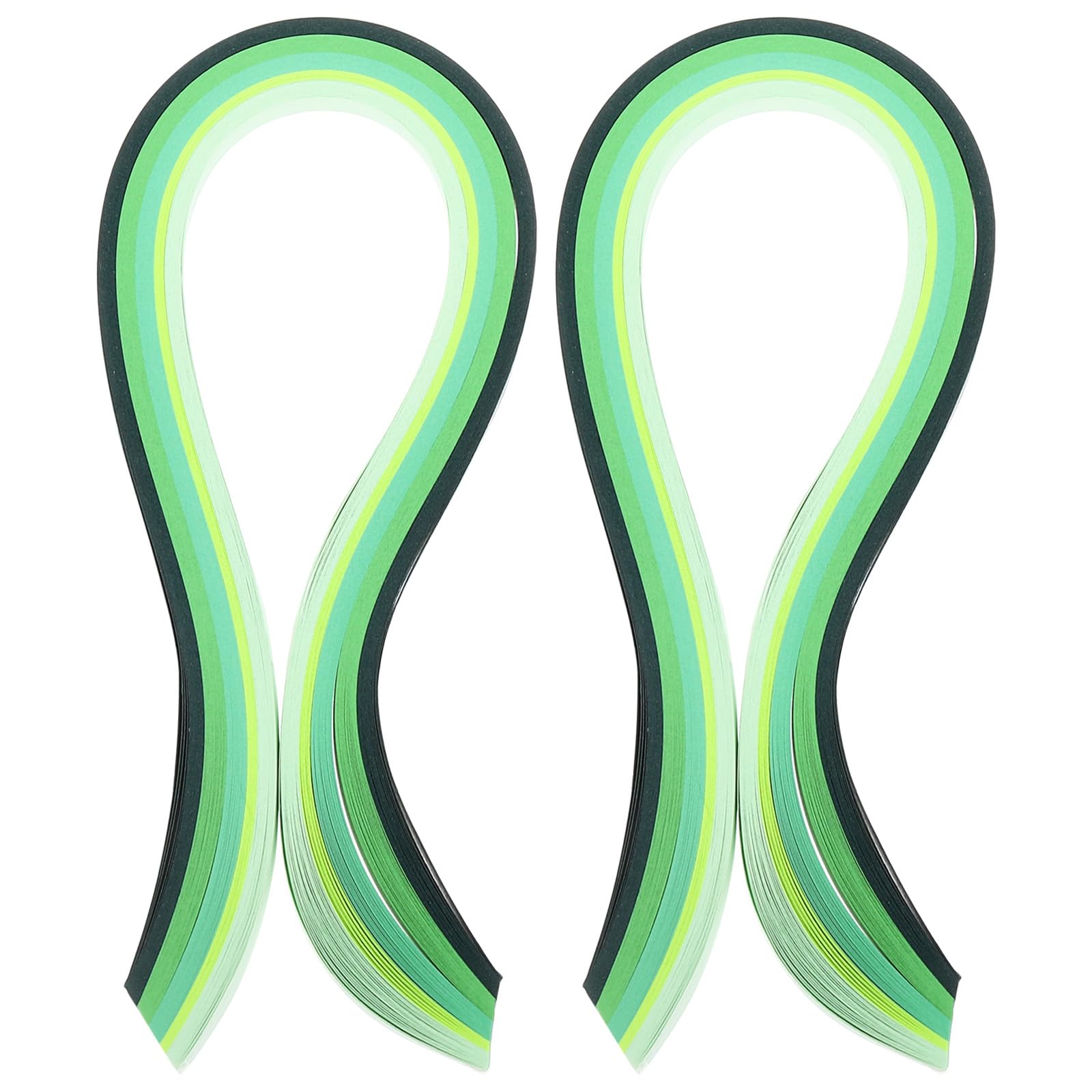 PATIKIL 390 x 7mm Rainbow Quilling Strips Paper,200 Pcs Origami Paper Quilling Strip for Art DIY Hand Craft Christmas Gradient Green