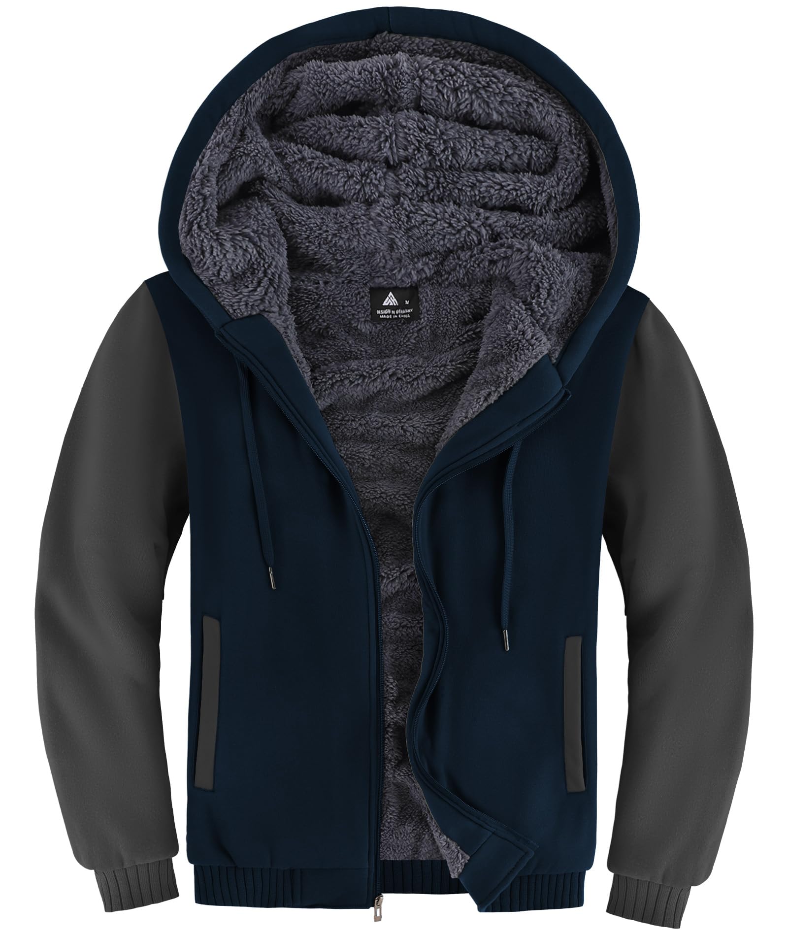 LLdress Giacca con Cappuccio da Uomo Felpa con Cappuccio con Cerniera Fodera Calda Giacca Invernale con Tasche Felpa in Pile per Escursionismo Campeggio