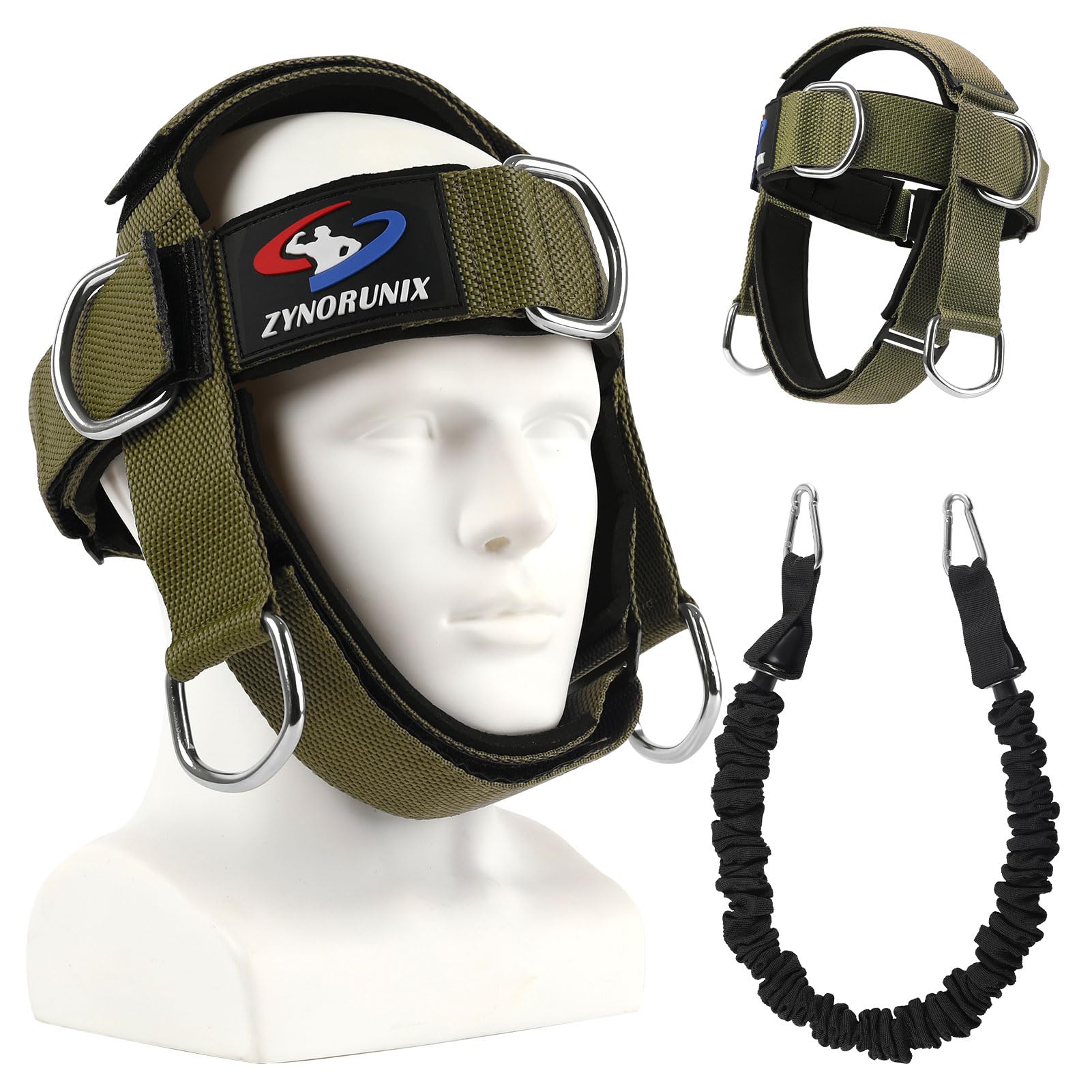 Fitness Neck Head Harness Trainer, Soft Padded &amp; Strap/Resistance Bands