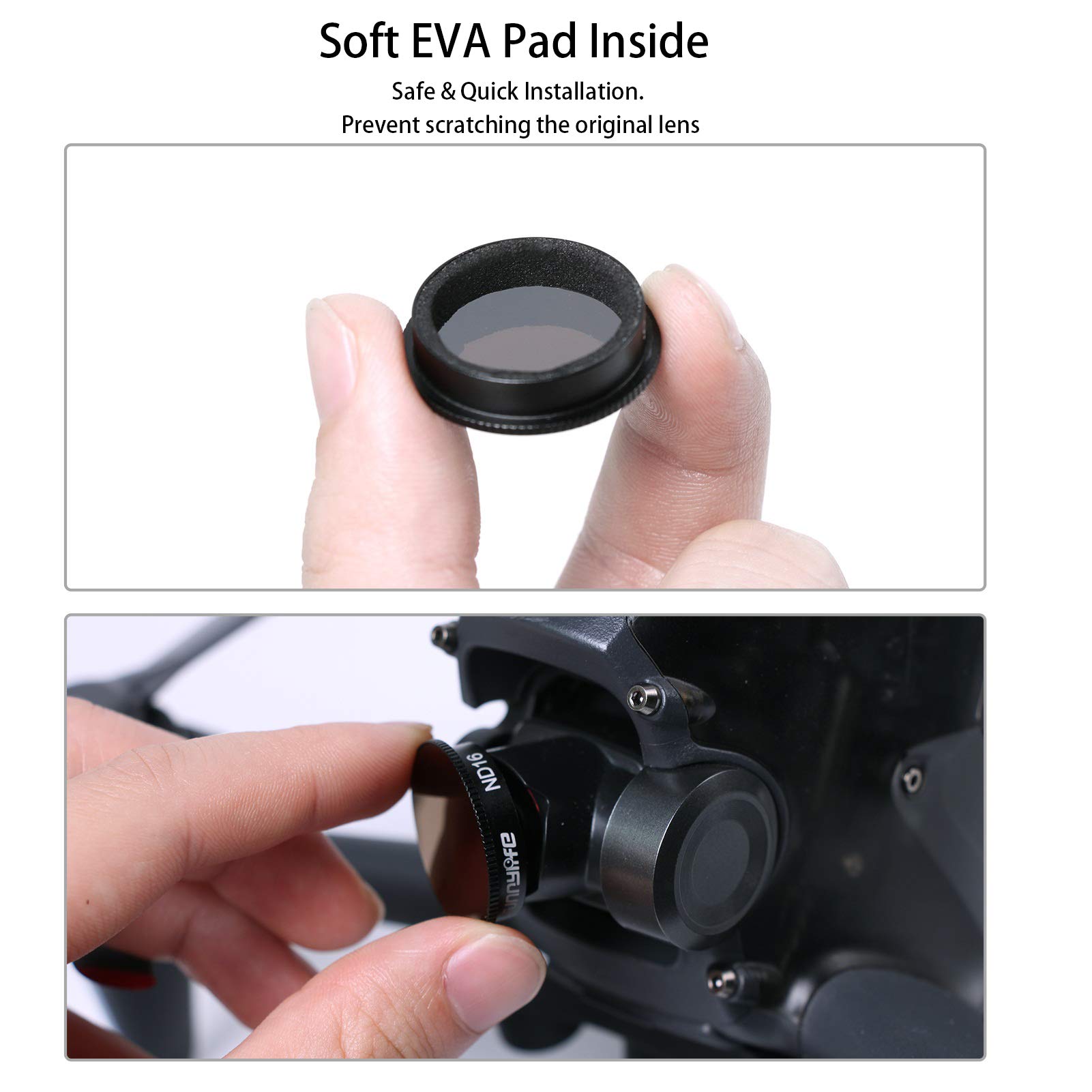 JXE Set di 6 filtri per lenti (CPL+ND4+ND8+ND16+ND32+ND64) Obiettivo per fotocamera compatibile con accessori drone DJI FPV, filtri riduttori della luce del polarizzatore
